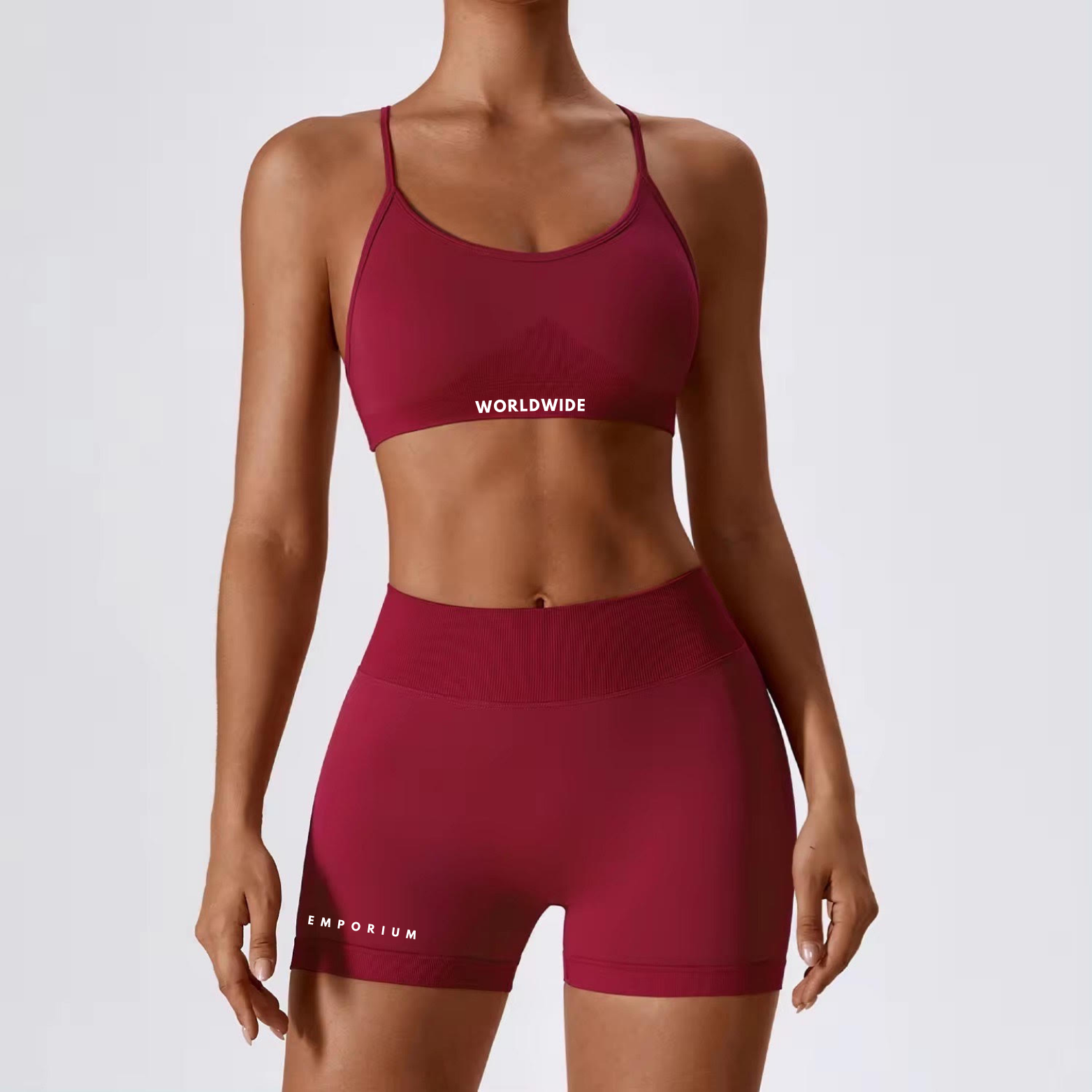 Perform burgundy - Booty shorts & Top | Activewear