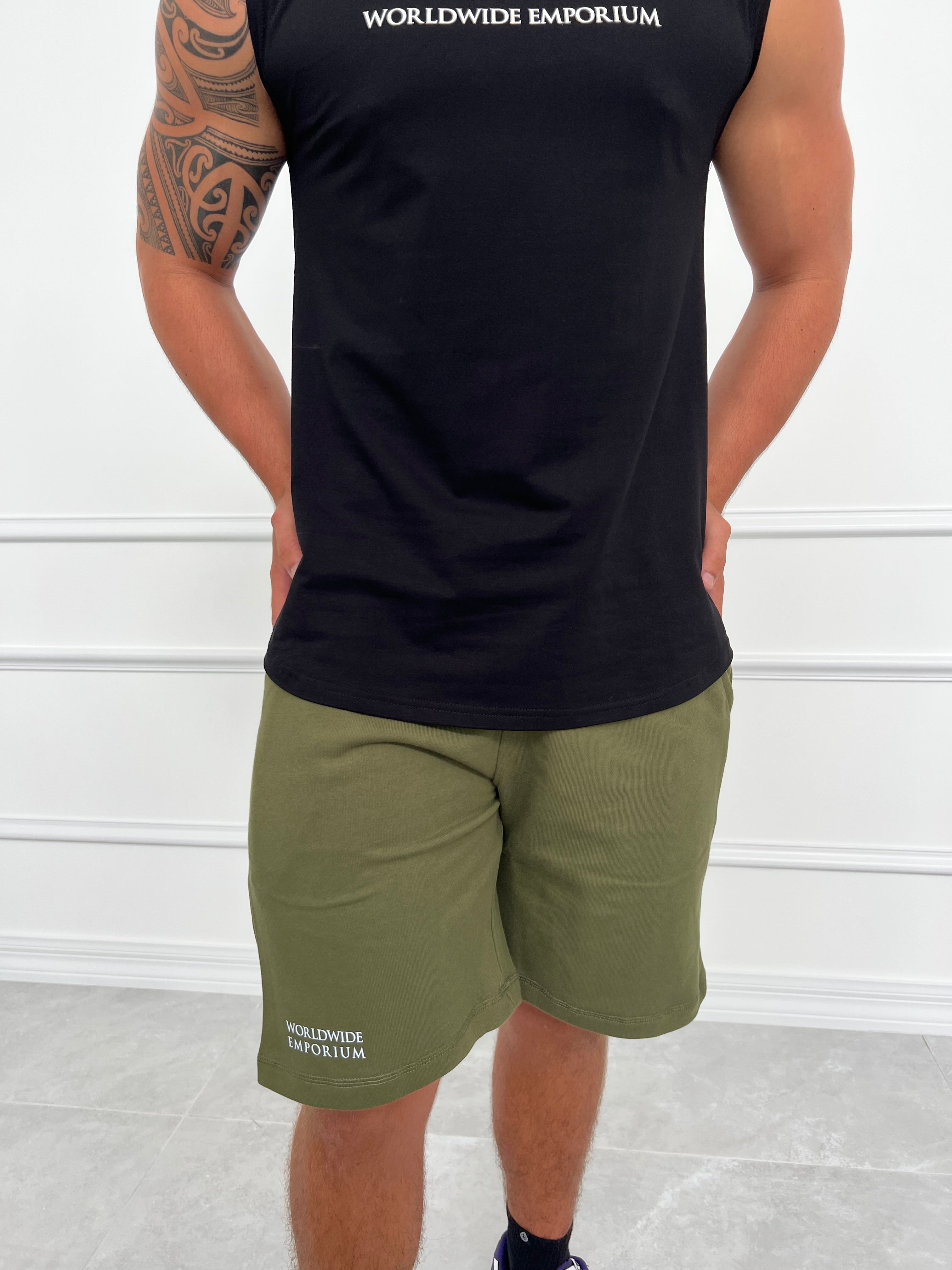 Khaki green shorts