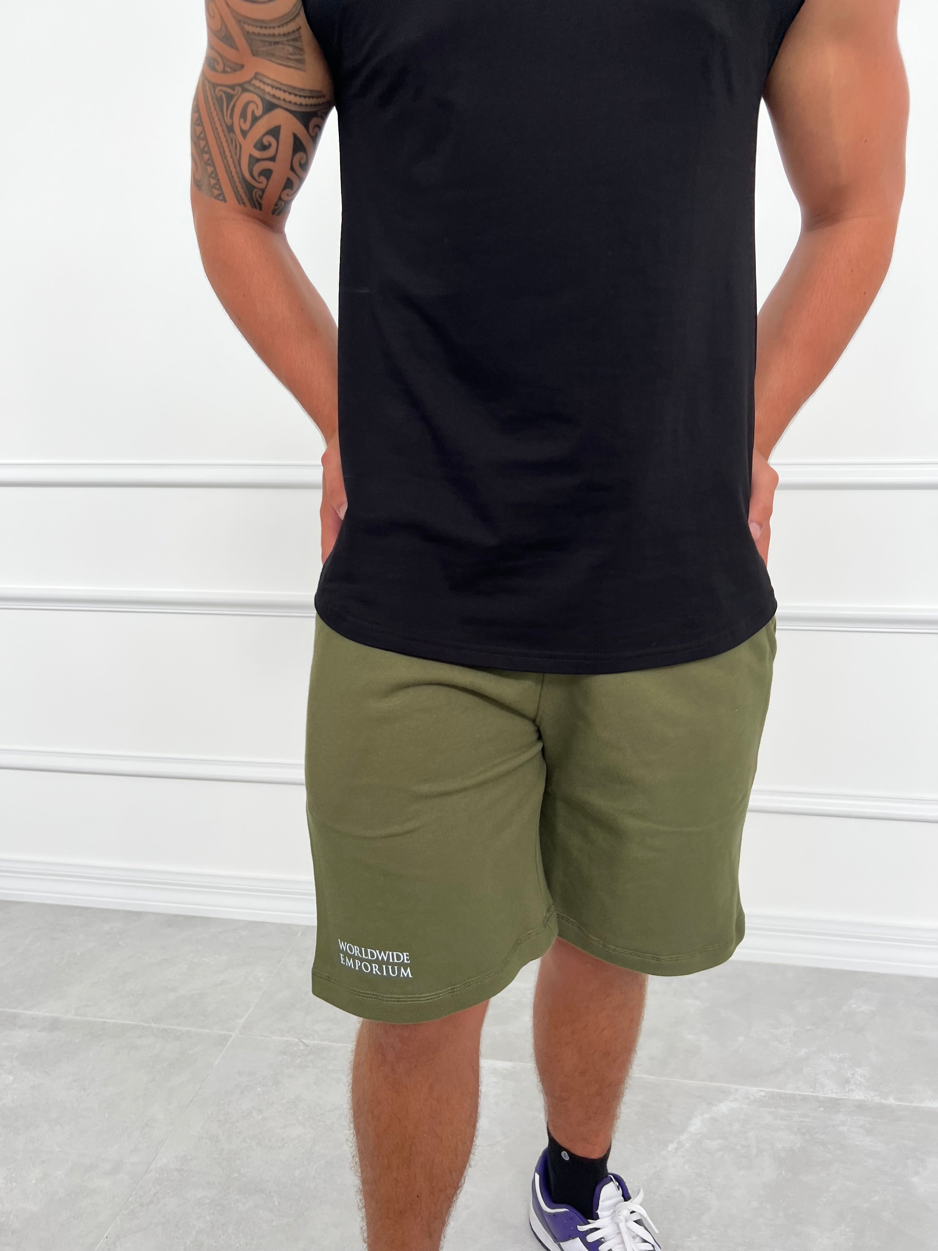 Khaki green shorts