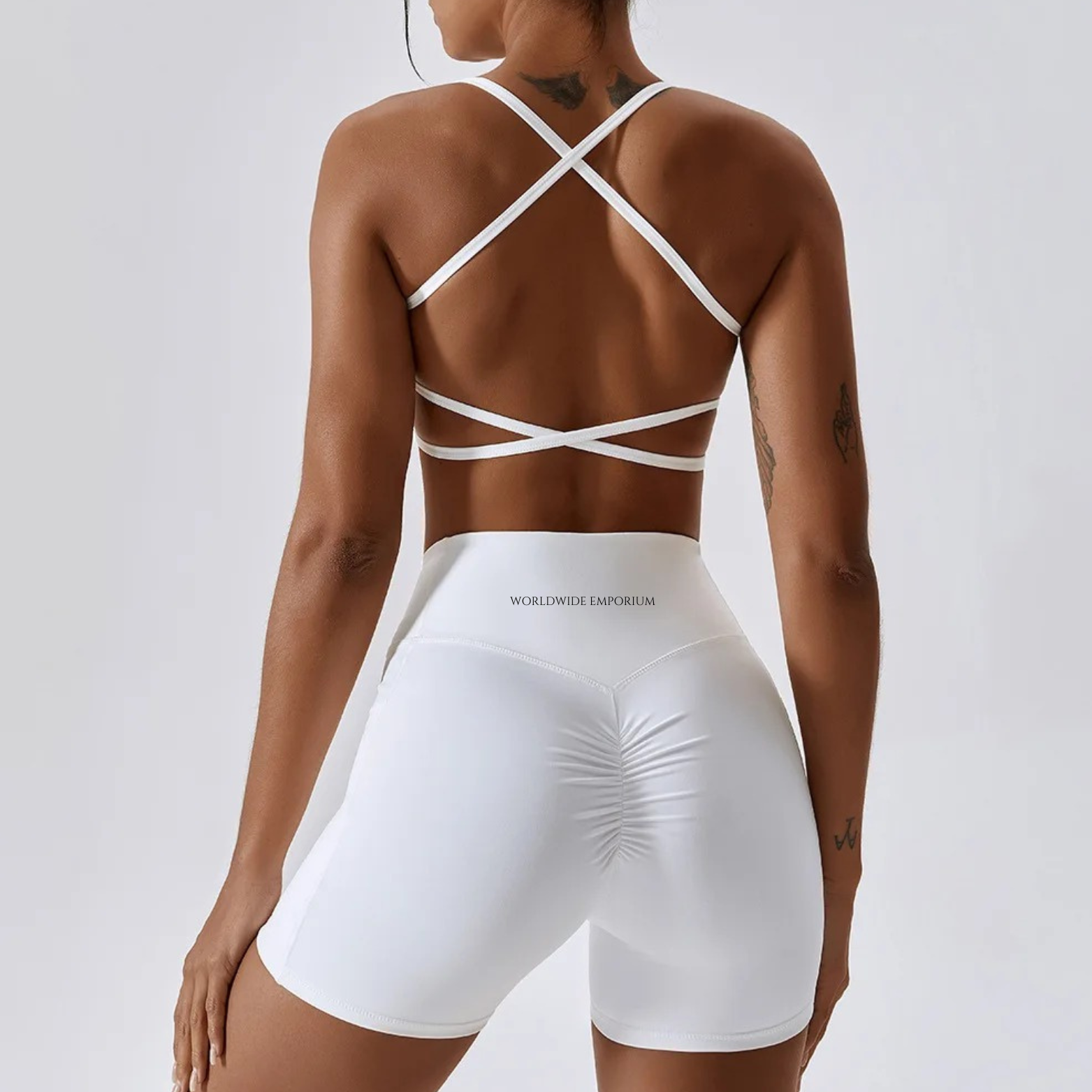 Bella White Set - Booty Shorts & Top | Activewear