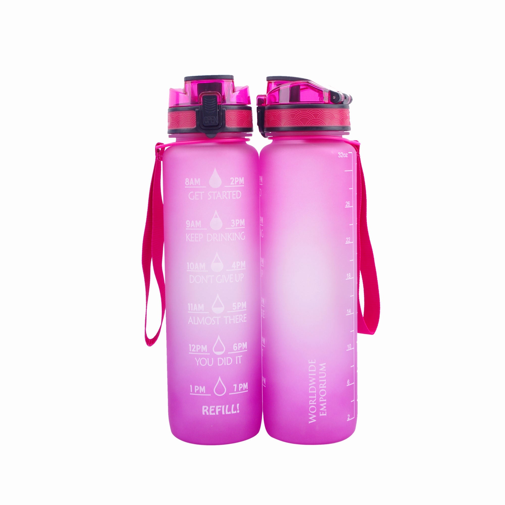 Pink and White Refill Water Bottle