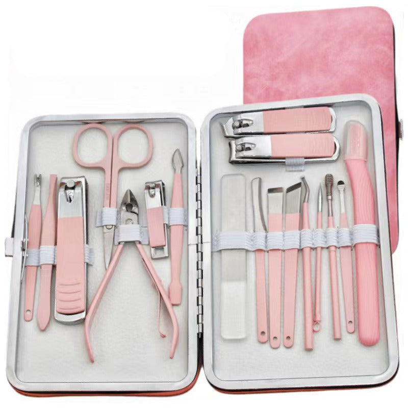 Pink 18 pcs Manicure and pedicure kit