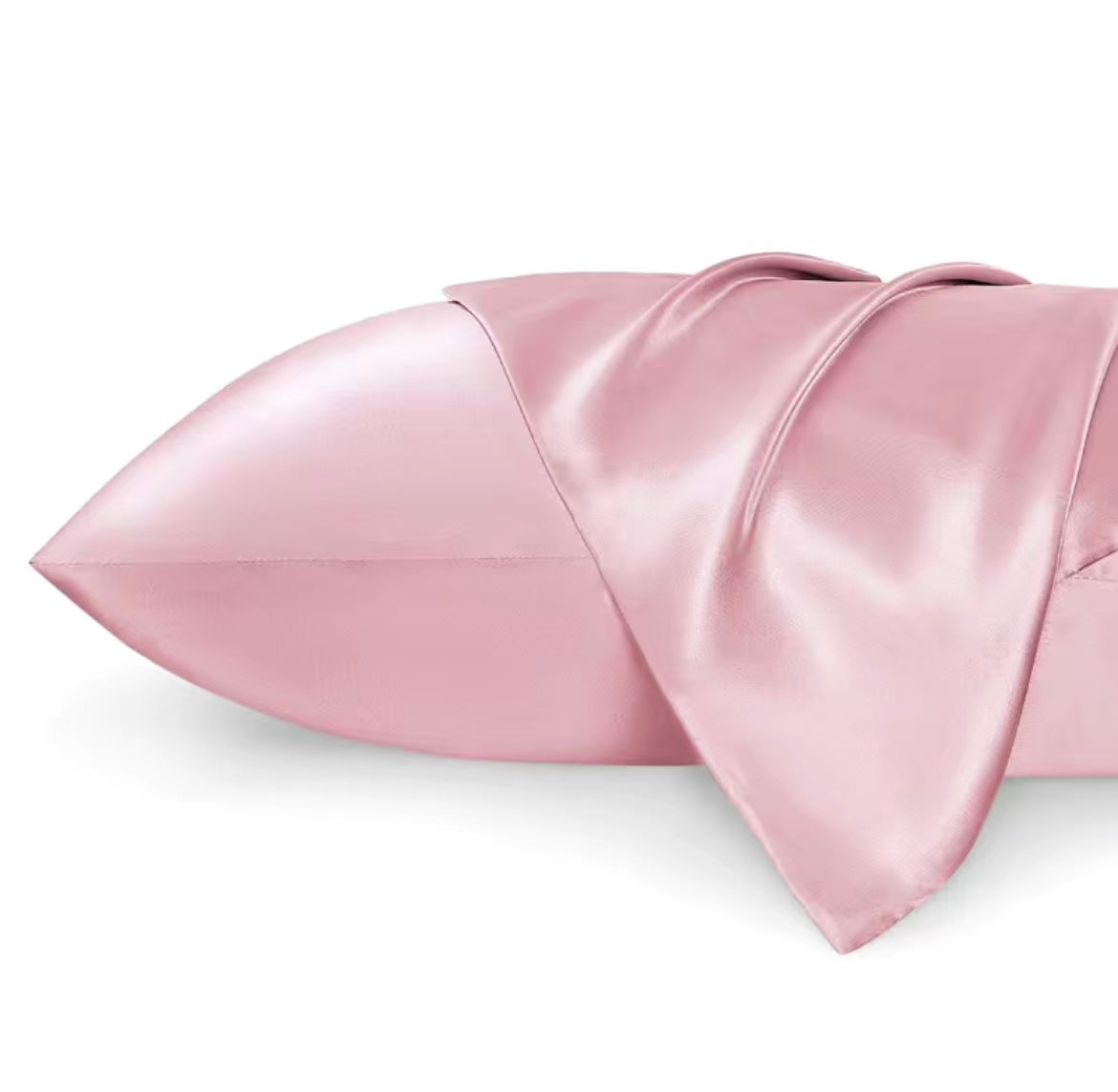2 pcs Pink satin pillowcase 20 x 30 inches