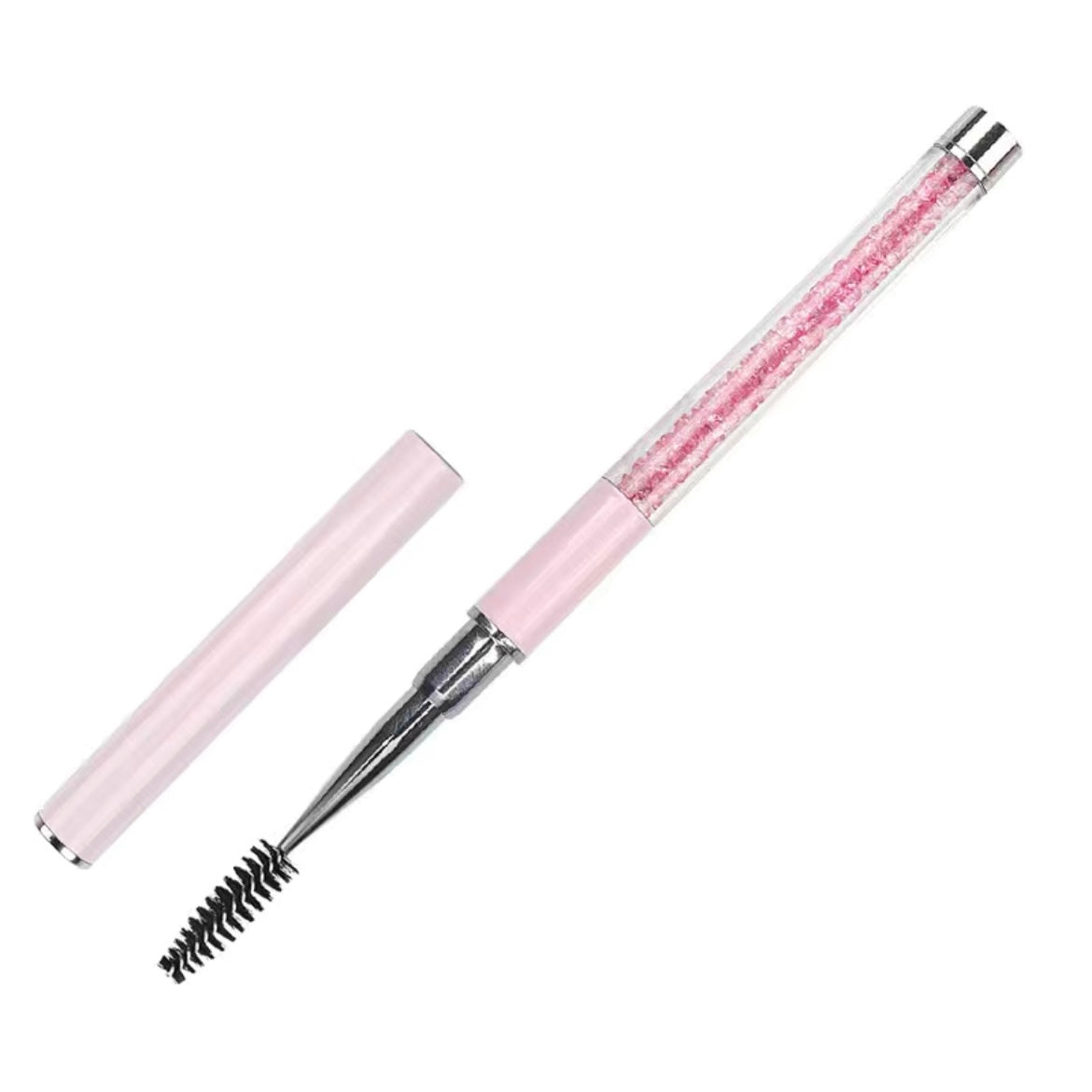 Portable cosmetic brushes with cap