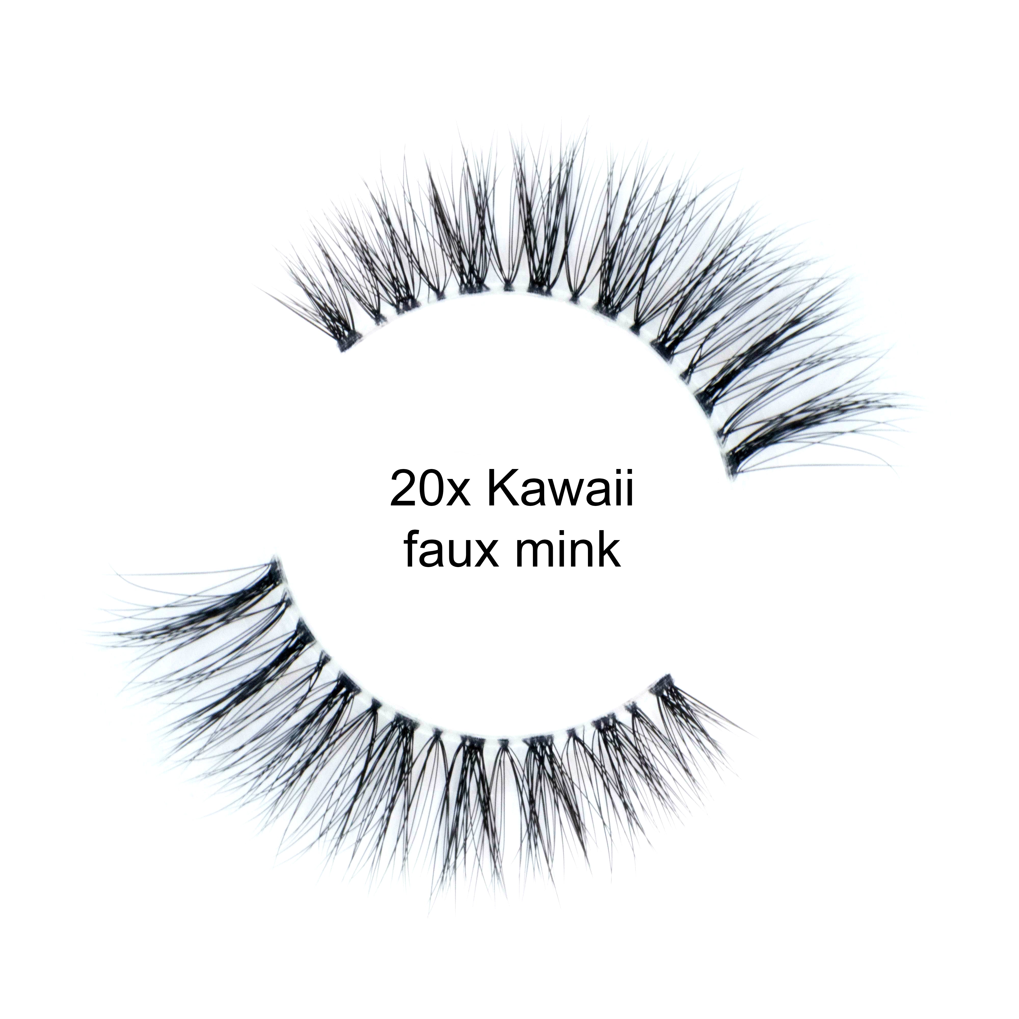 Kawaii Lashes x 20 Clear band | Natural Faux Mink