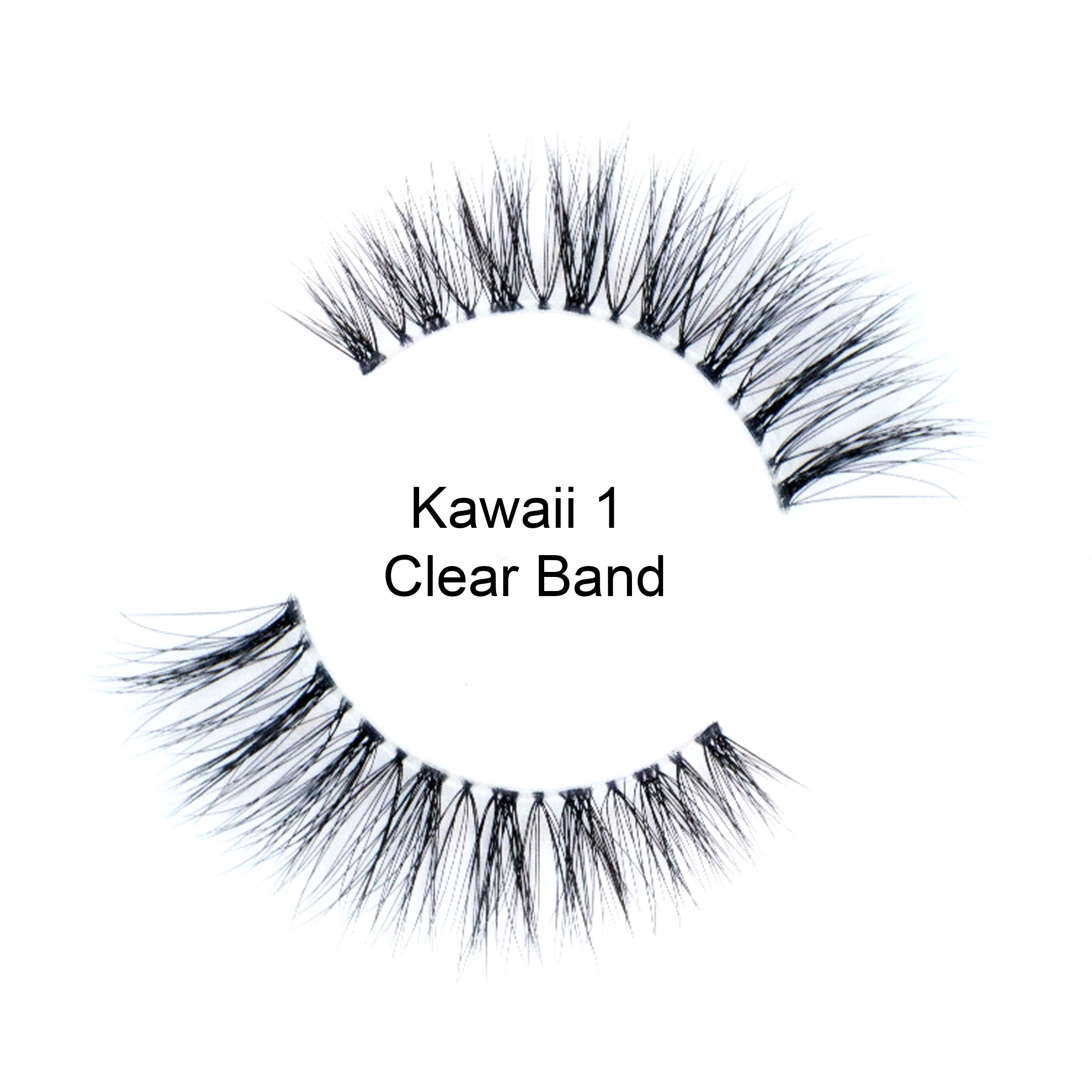 Kawaii 1 Lashes Clear band | Natural Faux Mink