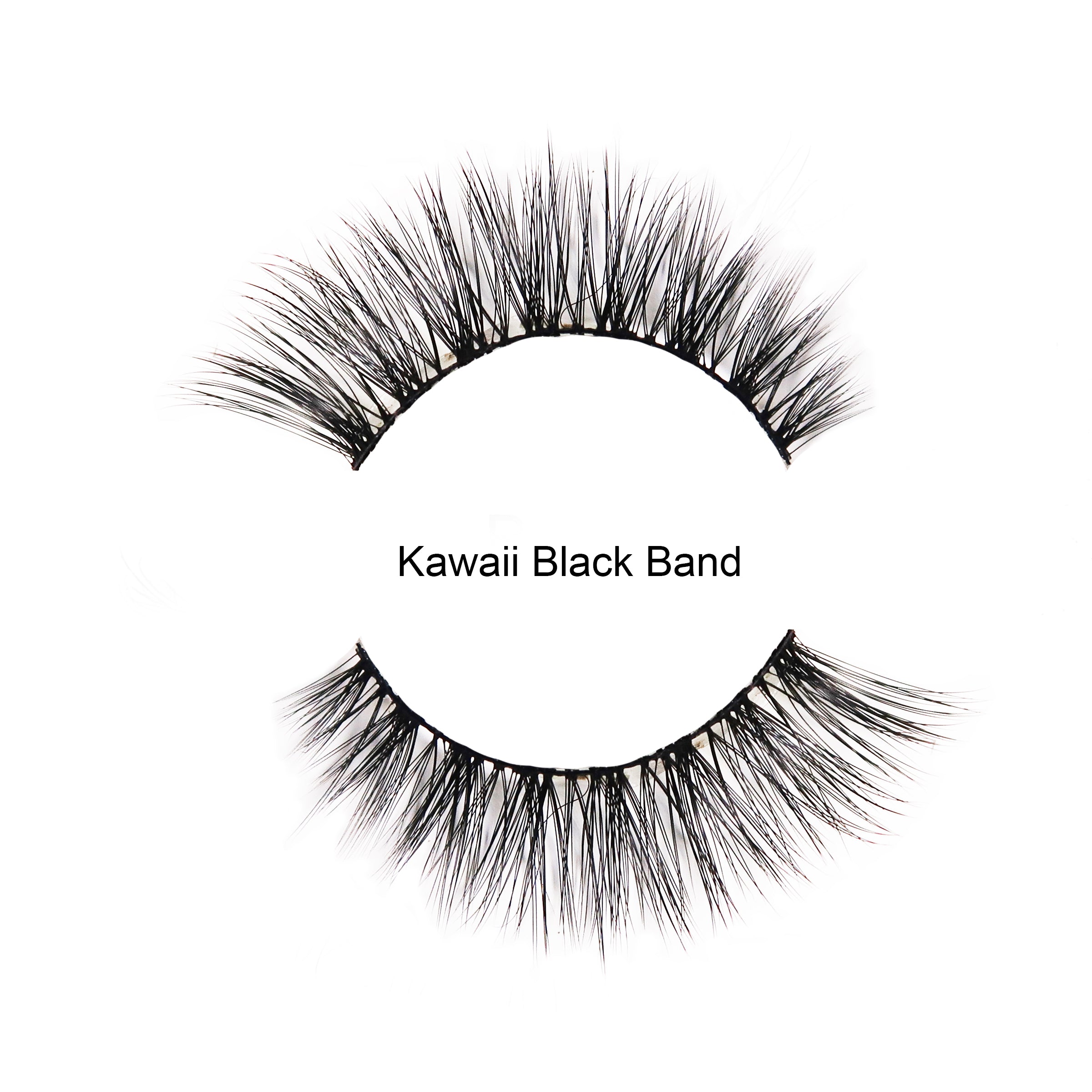 Kawaii Lashes Black band | Natural Faux Mink