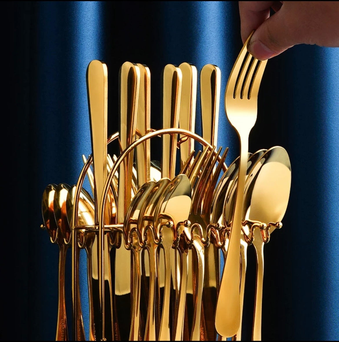 Hanging Gold Premium Stainless Steel Cutlery Set