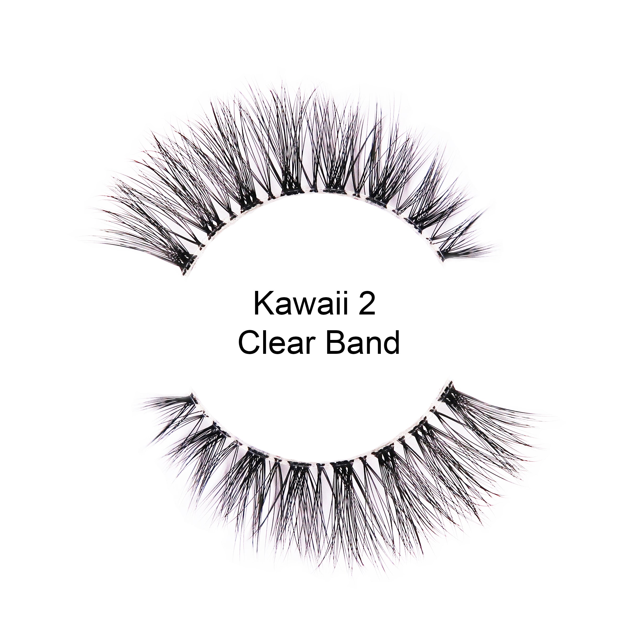 Kawaii 2 Lashes Clear band | Natural Faux Mink